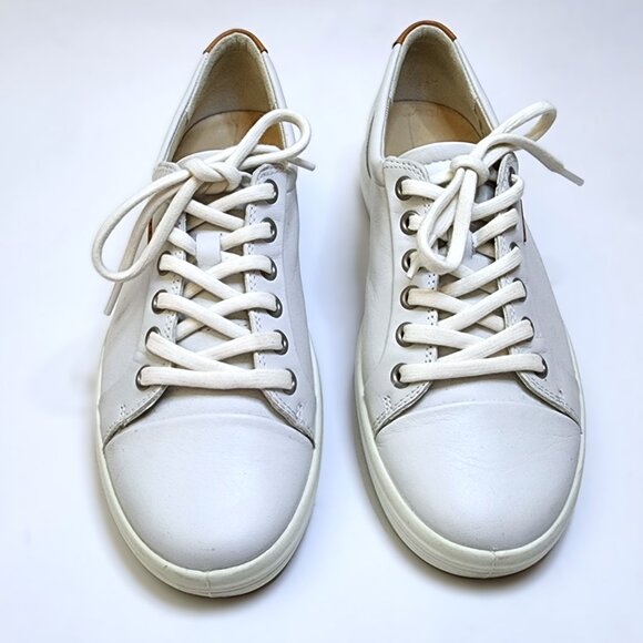 Ecco Soft 7 Sneakers Women's Size 8.5 Shoes White Leather EU39 - Picture 4 of 10